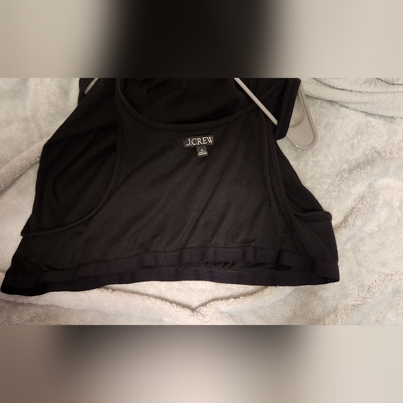J.Crew vintage rib shelf bra tank top 3 XL Black. - Picture 3 of 8